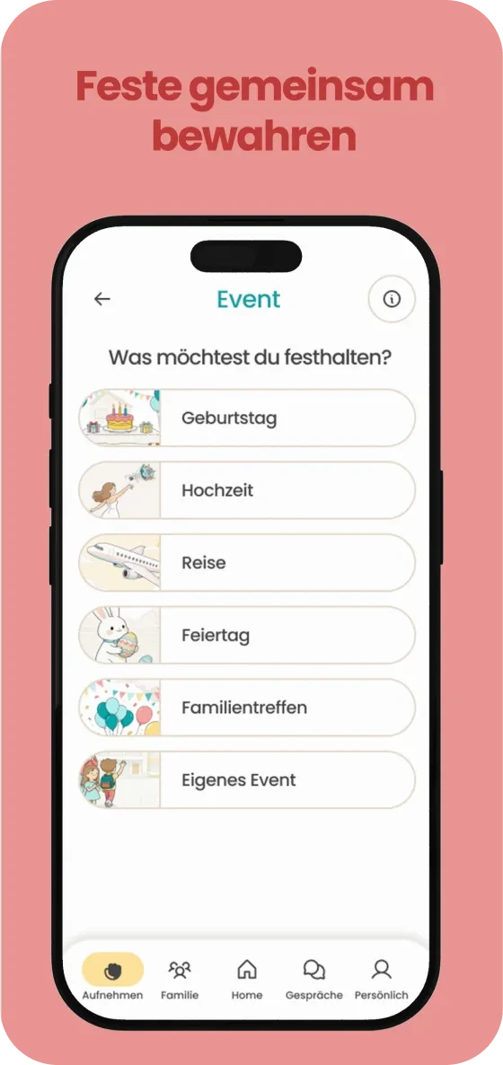 emori App — Feste gemeinsam bewahren