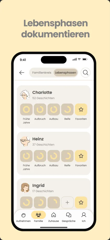 emori App — Lebensphasen dokumentieren